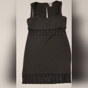 Little Black Dress with Lace Accents - Large